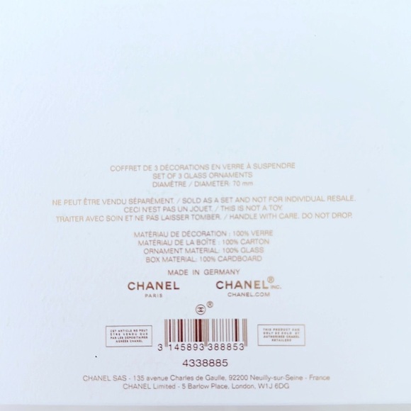 CHANEL Baubles set of 3 Harrods 175 Anniversary Limited Worldwide exclusive new - Picture 11 of 12